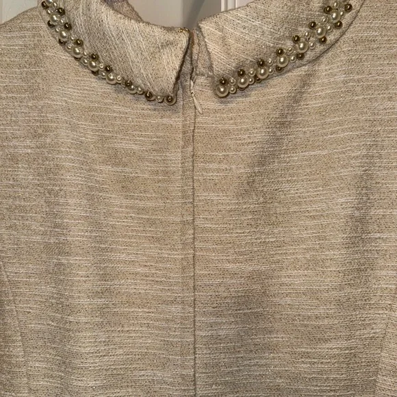 Lilly Pulitzer Portia Tweed Beige Gold Dress - Picture 4 of 6